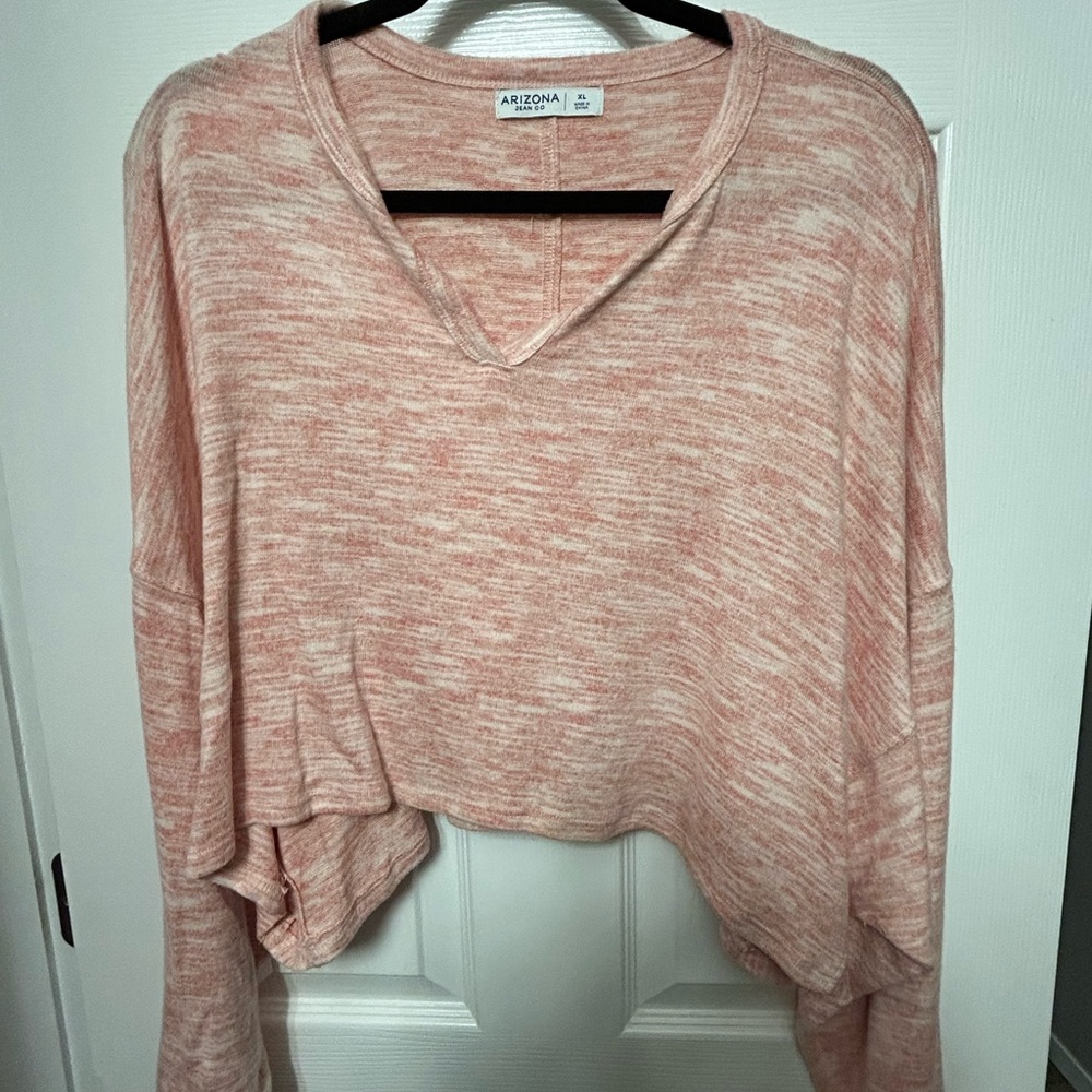 Heathered Cropped Lightweight Sweater